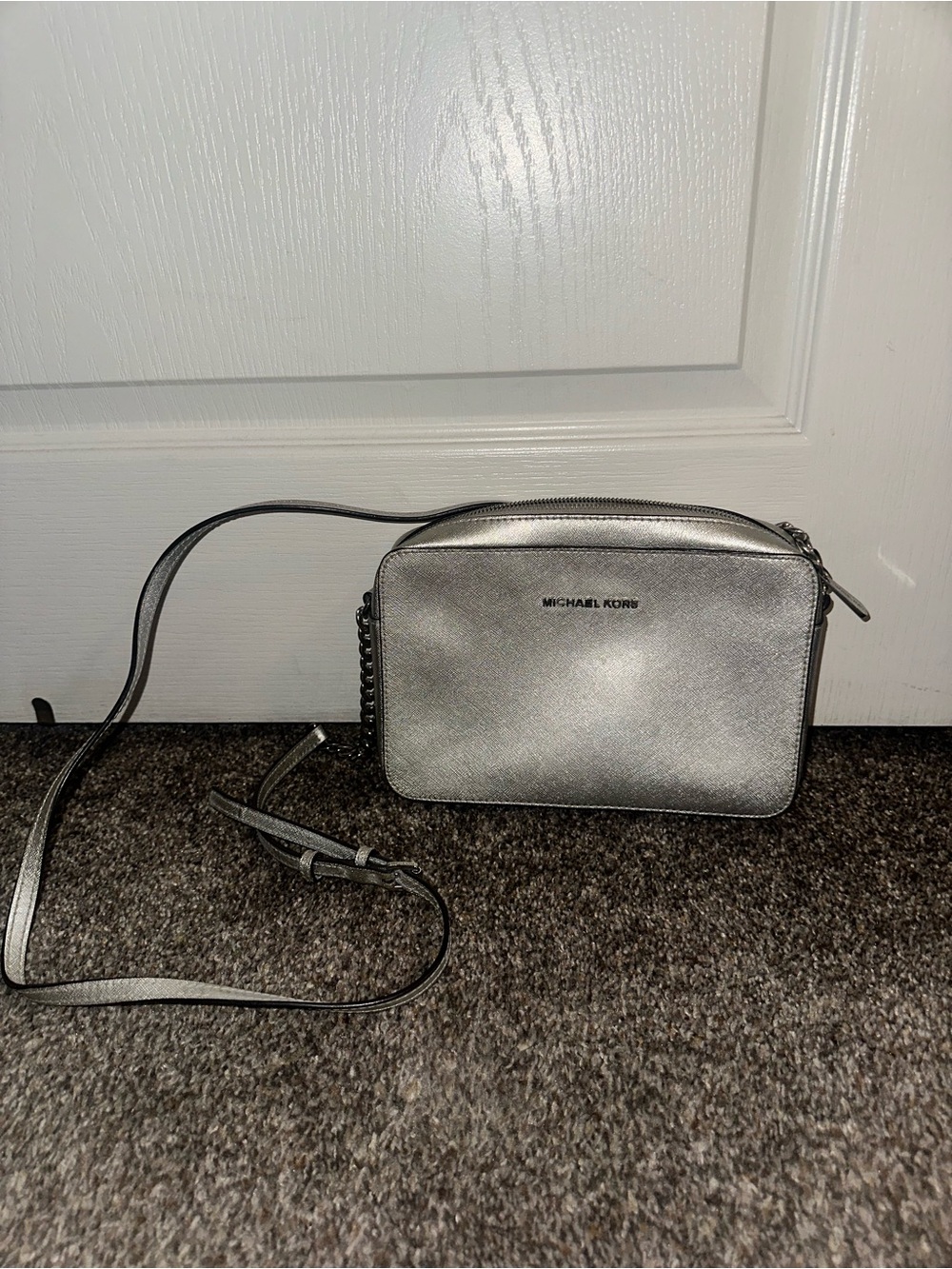 Silver Michael Kors Crossbody Bag